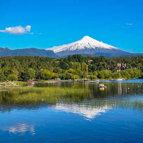 Foto Villarica meer en vulkaan