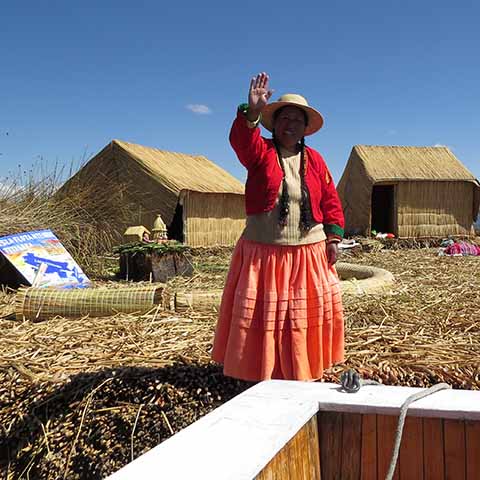 Foto drijvende Uros eilanden