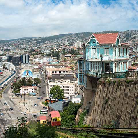 Foto bergliftjes Valparaiso