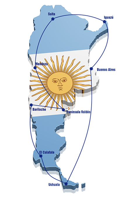 Kaart Argentinië rondreis