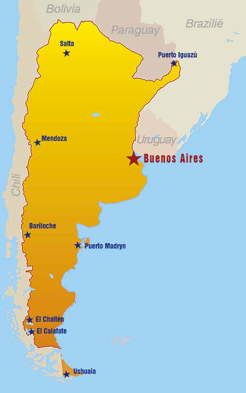 Kaart van Argentinië