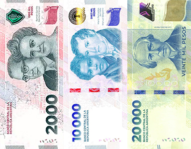Grote coupures Argentijnse peso